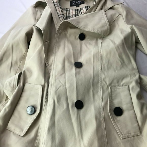 DOLCE AND GABBANA Belted Jacket Trench Coat M - Picture 8 of 9